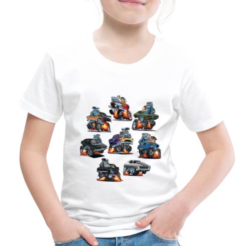 Car Crazy Classic Hot Rod Muscle Car Cartoons - Toddler Premium T-Shirt