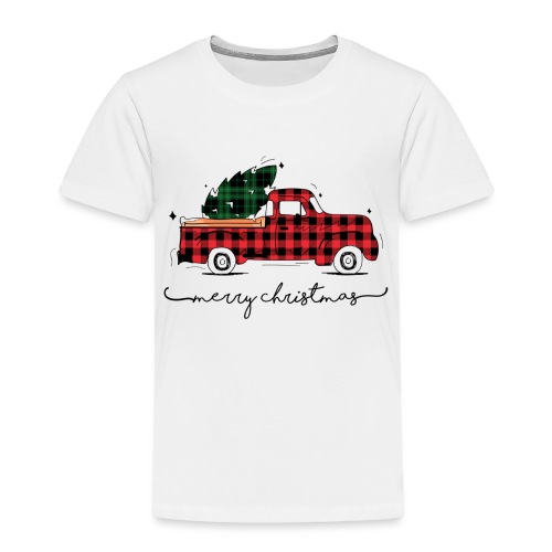 Merry Christmas Red Truck & Tree - Toddler Premium T-Shirt