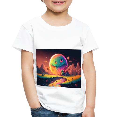 Spooky Smiling Moon Mountainscape - Psychedelia - Toddler Premium T-Shirt
