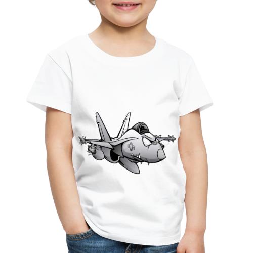 Military Fighter Attack Jet Airplane Cartoon - Toddler Premium T-Shirt