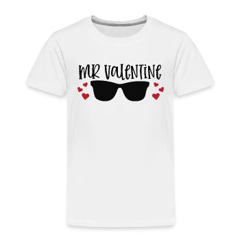 Toddler Boys Valentine s Day - Toddler Premium T-Shirt - white - Front - AI Model Kid Female (0cm)