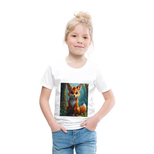Magical fantasy fox in enchanted forest scene