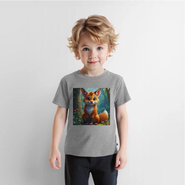 Magical fantasy fox in enchanted forest scene