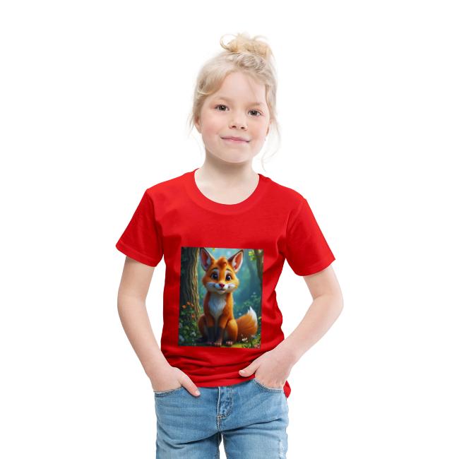Magical fantasy fox in enchanted forest scene