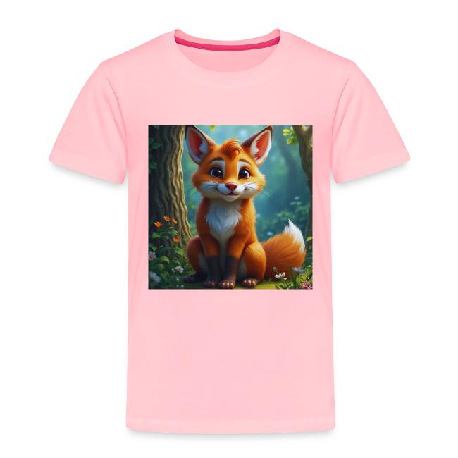 Magical fantasy fox in enchanted forest scene