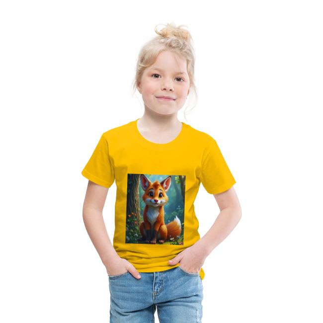 Magical fantasy fox in enchanted forest scene