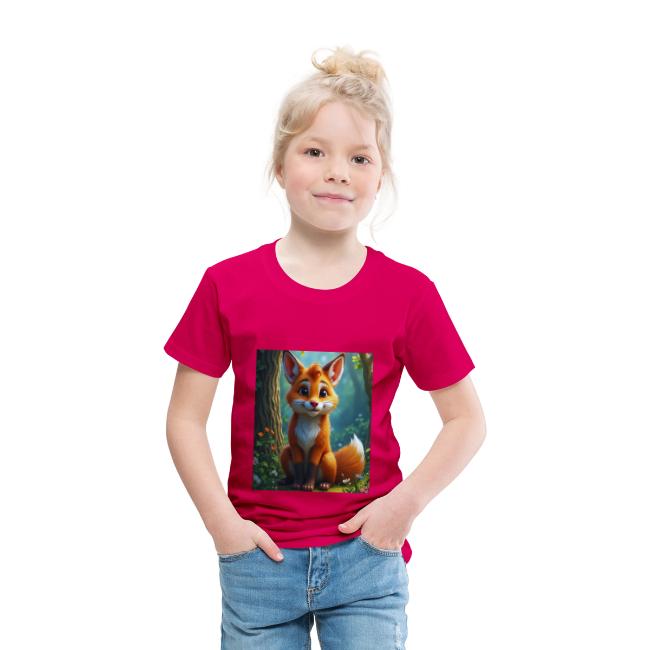 Magical fantasy fox in enchanted forest scene
