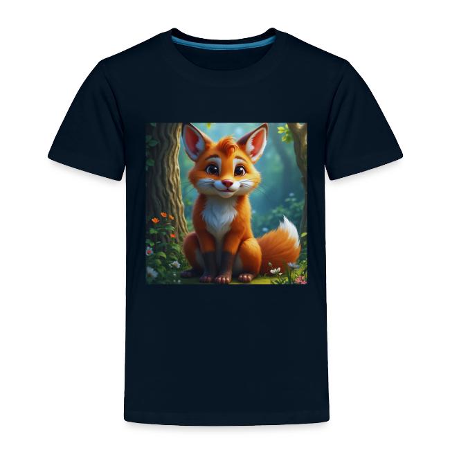 Magical fantasy fox in enchanted forest scene