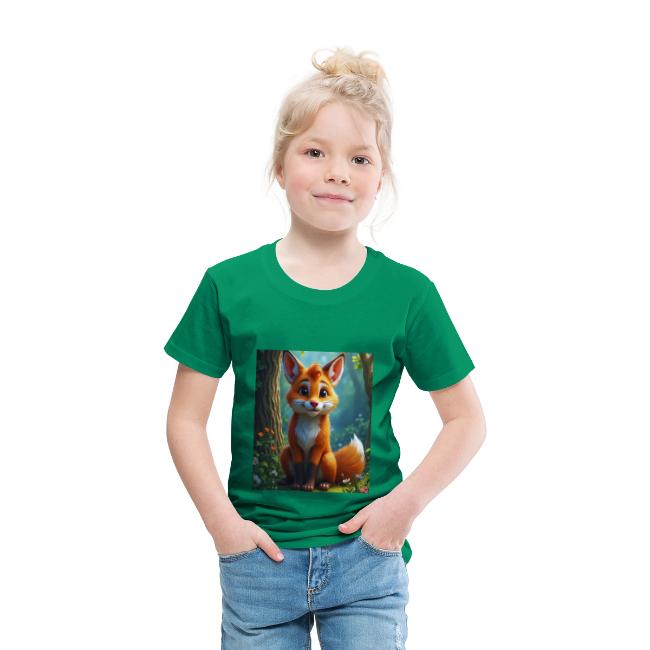 Magical fantasy fox in enchanted forest scene