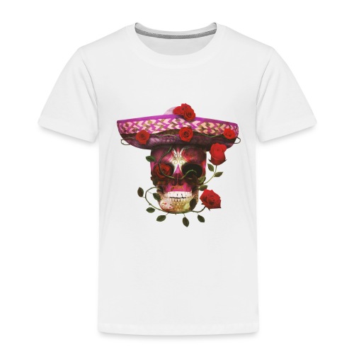 Mexican Skull with roses - Toddler Premium T-Shirt
