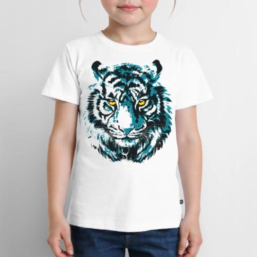 Colorful Turquoise Tiger Head Portrait Drawing - Toddler Premium T-Shirt