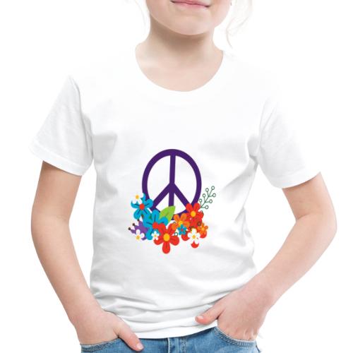 Hippie Peace Design With Flowers - Toddler Premium T-Shirt