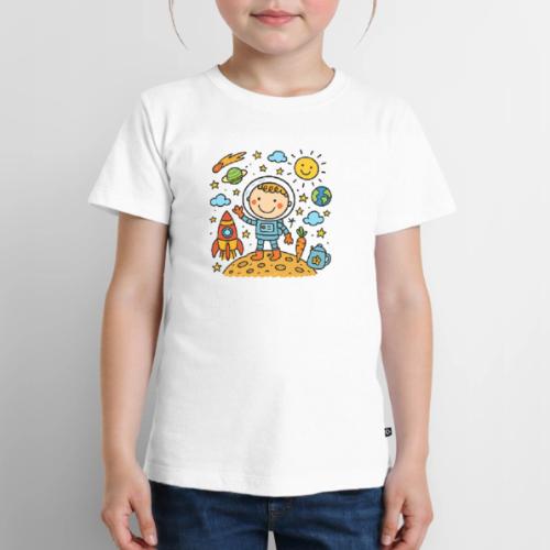 Cute Astronaut Kid Space Adventure Design - Toddler Premium T-Shirt