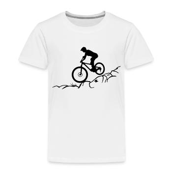 Mountain biking, Downhill biking - Toddler Premium T-Shirt - white - Front - AI Model Kid Female (0cm)
