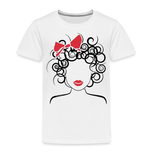 Curly Girl with Red Bow_Global Couture_logo T-Shir - Toddler Premium T-Shirt