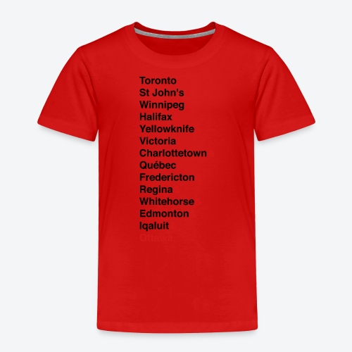 Canada's Capitals - Red & Black - Toddler Premium T-Shirt