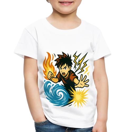 Anime Elemental Warriors | Fire, Water, Lightning - Toddler Premium T-Shirt