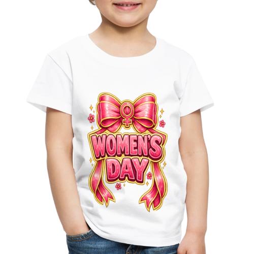 Cute Pink Bow Women’s Day Feminist Symbol - Toddler Premium T-Shirt