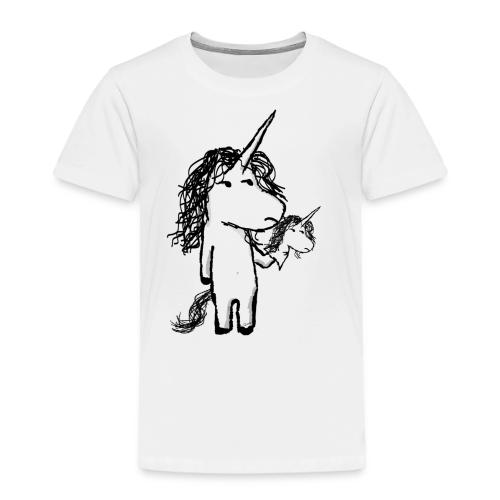 Unicorn with a mini friend angry - Toddler Premium T-Shirt