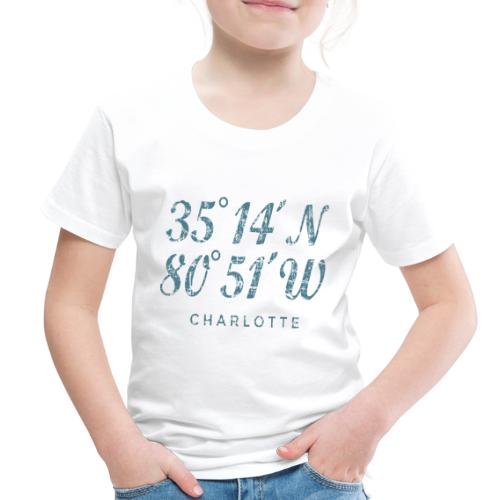 Charlotte North Carolina Coordinates Vintage Blue - Toddler Premium T-Shirt