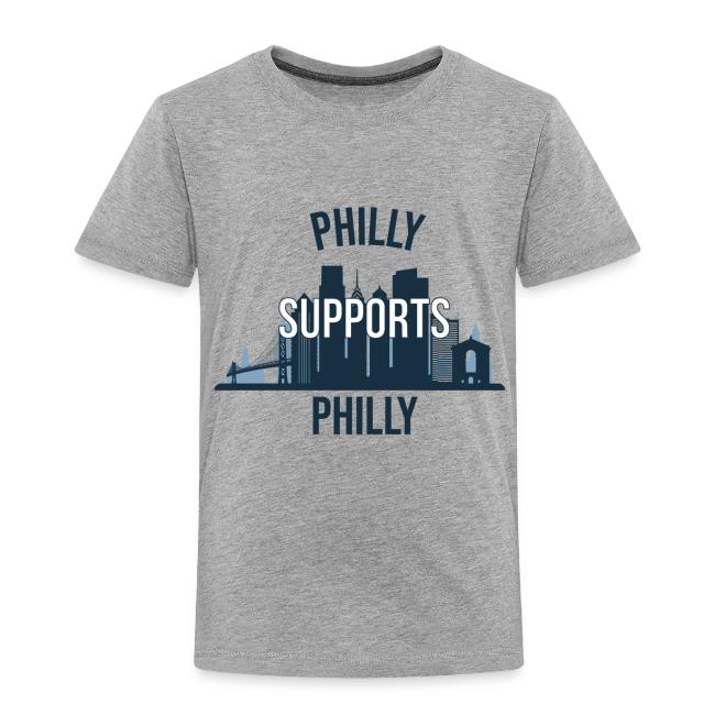 Philly Supports Philly skyline blue transparentbg