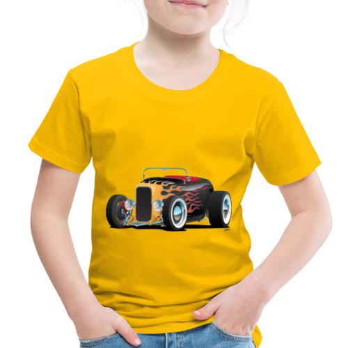 Custom Hot Rod Roadster Car with Flames - Toddler Premium T-Shirt