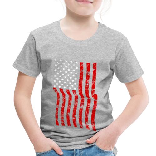 Vintage Waving USA Flag Patriotic T-Shirts Design - Toddler Premium T-Shirt