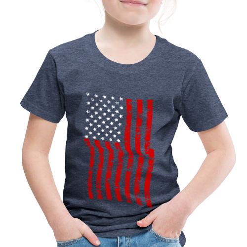 Vintage Waving USA Flag Patriotic T-Shirts Design - Toddler Premium T-Shirt