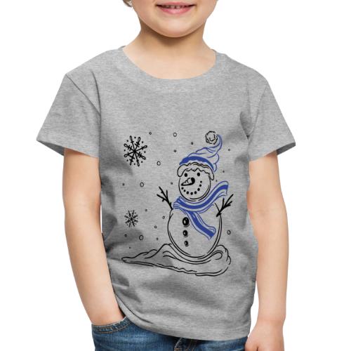 Snowman with snowflakes. Winter. Snow. - Toddler Premium T-Shirt