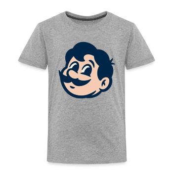 Cheery Retro Mascot Smile - Toddler Premium T-Shirt - heather gray - Front - Samuel (120cm)
