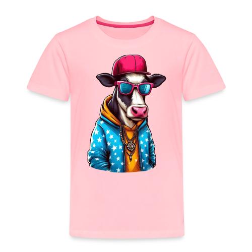 Gangster Cow Wearing a Cap - Toddler Premium T-Shirt