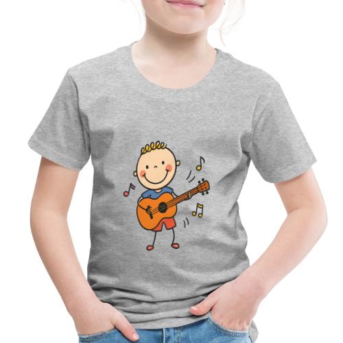 Cartoon Boy Playing Guitar Kids T-Shirt - Toddler Premium T-Shirt