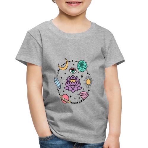 Healing Crystal, Moon, Flower, Sun - Toddler Premium T-Shirt