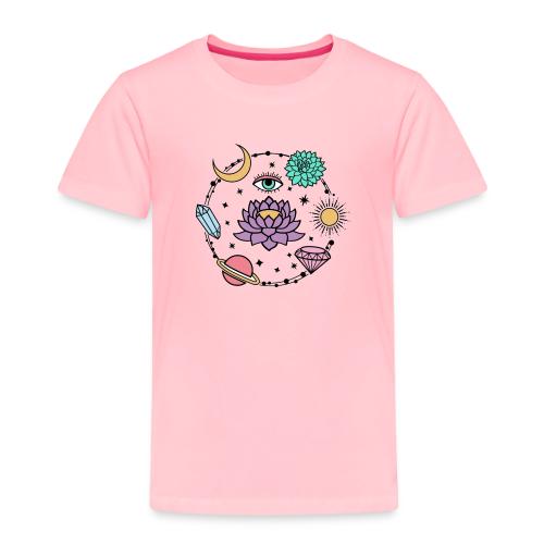 Healing Crystal, Moon, Flower, Sun - Toddler Premium T-Shirt