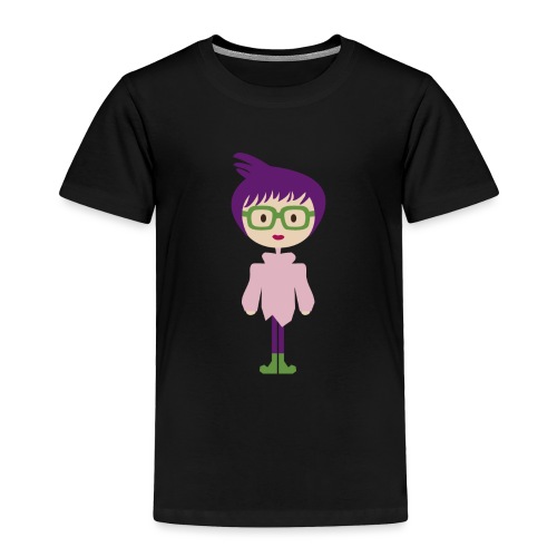 Colorful Mod Girl and Her Green Eyeglasses - Toddler Premium T-Shirt