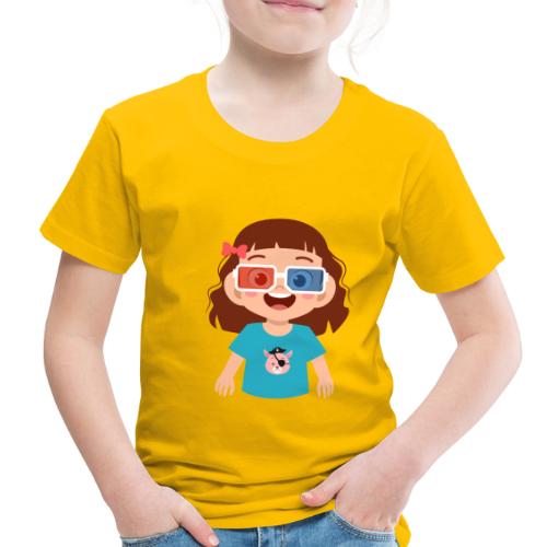 Girl red blue 3D glasses doing Vision Therapy - Toddler Premium T-Shirt