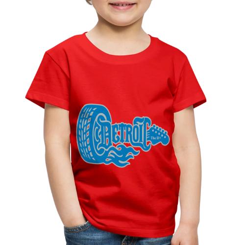 The D® - Detroit Wheel Guitar with Flames Bl Slvr - Toddler Premium T-Shirt