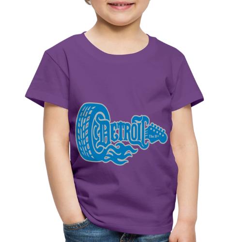 The D® - Detroit Wheel Guitar with Flames Bl Slvr - Toddler Premium T-Shirt