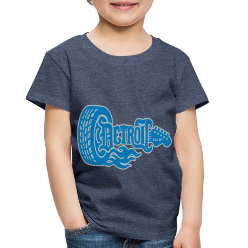 The D® - Detroit Wheel Guitar with Flames Bl Slvr - Toddler Premium T-Shirt
