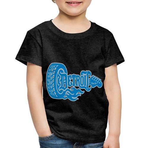 The D® - Detroit Wheel Guitar with Flames Bl Slvr - Toddler Premium T-Shirt
