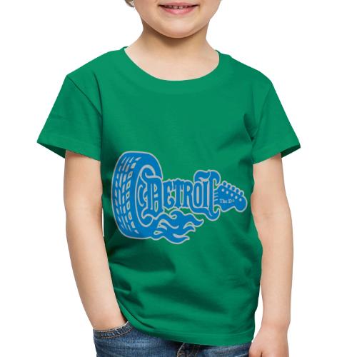 The D® - Detroit Wheel Guitar with Flames Bl Slvr - Toddler Premium T-Shirt