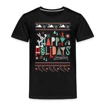 Looney Tunes Joyeuses Fêtes Noël - T-shirt premium pour enfants - noir - Devant - AI Model Kid Male (0cm)
