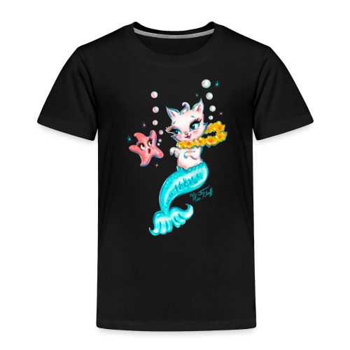 Mermaid Cat with Starfish - Toddler Premium T-Shirt