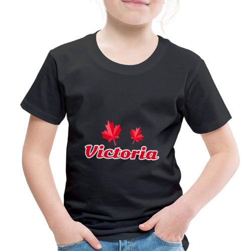 Victoria with two red maple leaves - Toddler Premium T-Shirt