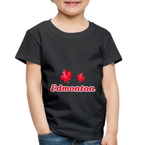 Edmonton with two red maple leaves - Toddler Premium T-Shirt