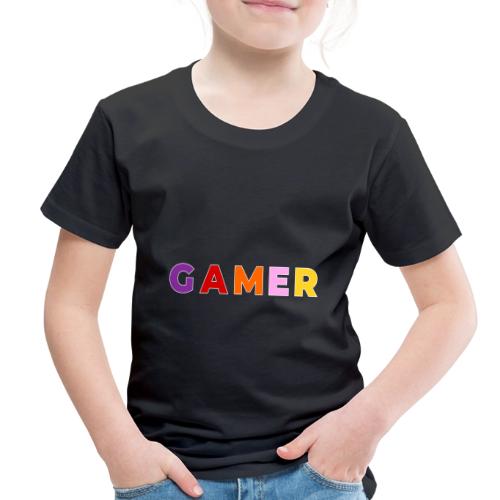 Multicolor GAMER Typography Design - Toddler Premium T-Shirt