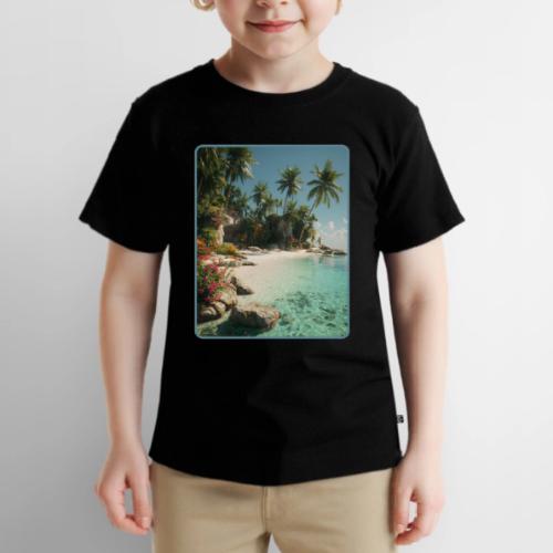 Serene Tropical Beach Floral Design - Toddler Premium T-Shirt