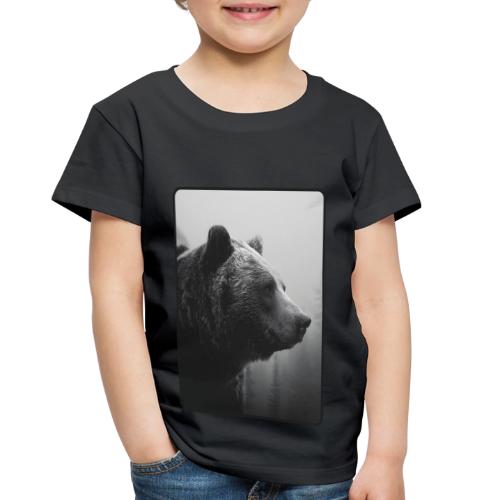 Grizzly Bear Black White Portrait Design - Toddler Premium T-Shirt