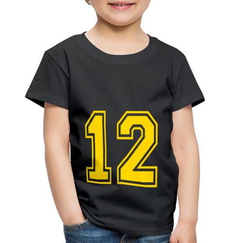 Number 12 in a classic athletic collegiate font - Toddler Premium T-Shirt