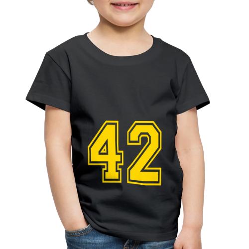 Number 42 in a classic athletic collegiate font - Toddler Premium T-Shirt